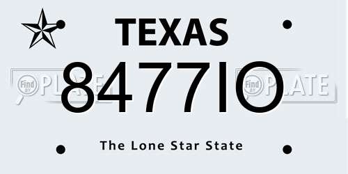 8477IO Texas License Plate