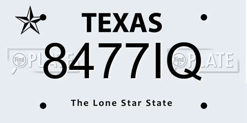 8477IQ Texas License Plate