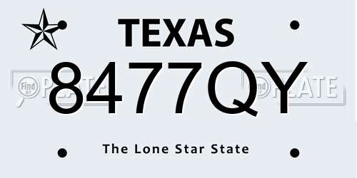 8477QY Texas License Plate