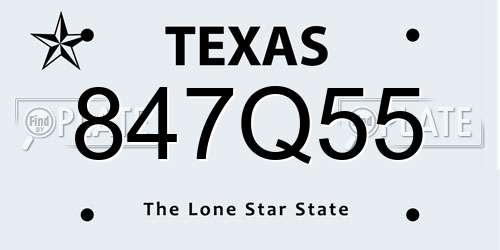 847Q55 Texas License Plate