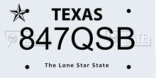 847QSB Texas License Plate