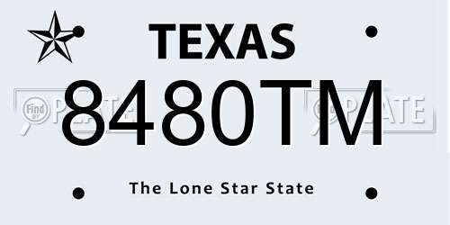 8480TM Texas License Plate