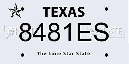 8481ES Texas License Plate