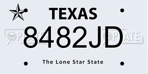 8482JD Texas License Plate