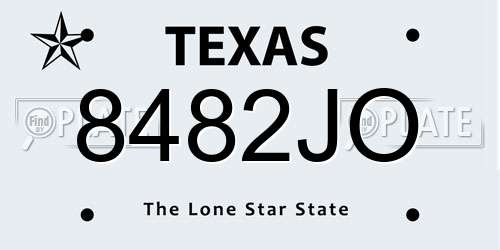 8482JO Texas License Plate