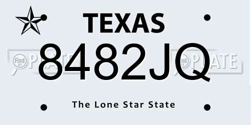 8482JQ Texas License Plate