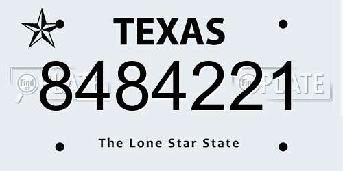 8484221 Texas License Plate