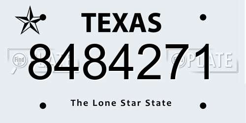 8484271 Texas License Plate