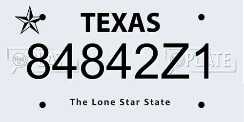 84842Z1 Texas License Plate