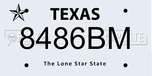8486BM Texas License Plate