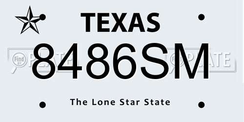 8486SM Texas License Plate