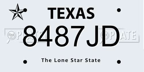 8487JD Texas License Plate
