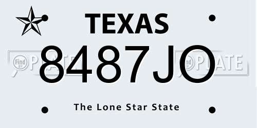 8487JO Texas License Plate