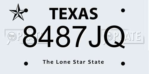 8487JQ Texas License Plate