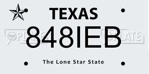 848IEB Texas License Plate