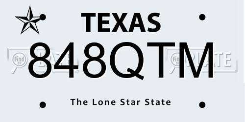 848QTM Texas License Plate