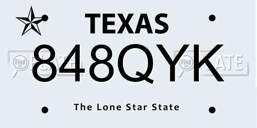 848QYK Texas License Plate
