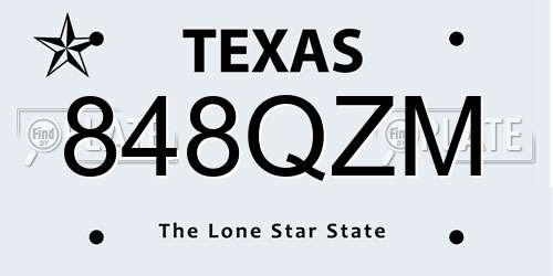 848QZM Texas License Plate