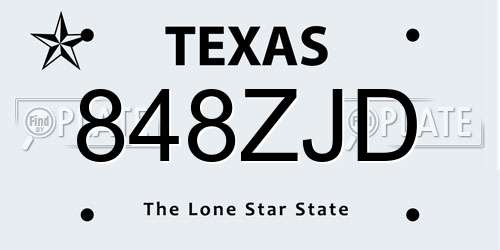 848ZJD Texas License Plate