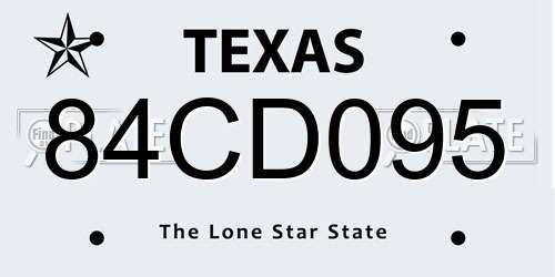 84CD095 Texas License Plate