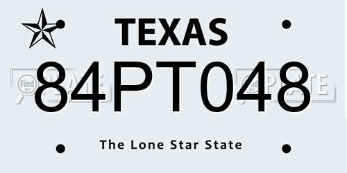 84PT048 Texas License Plate