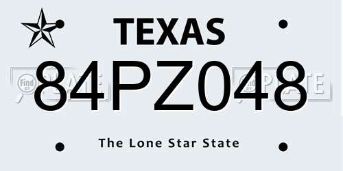 84PZ048 Texas License Plate