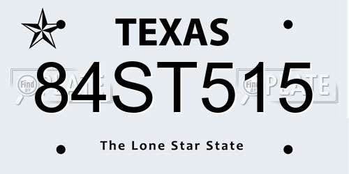 84ST515 Texas License Plate