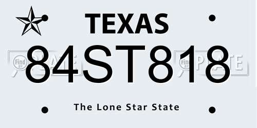84ST818 Texas License Plate