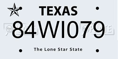 84WI079 Texas License Plate