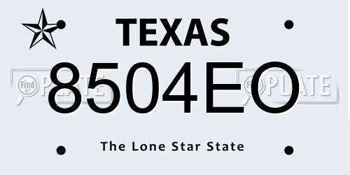 8504EO Texas License Plate