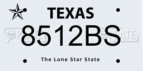 8512BS Texas License Plate