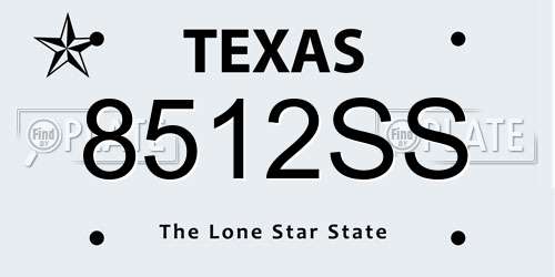 8512SS Texas License Plate
