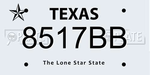 8517BB Texas License Plate
