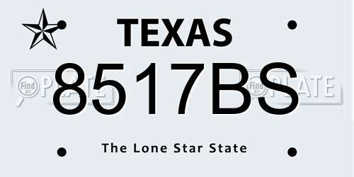 8517BS Texas License Plate