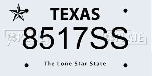 8517SS Texas License Plate