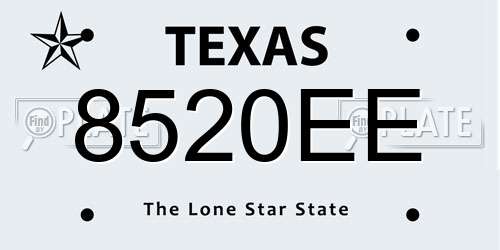 8520EE Texas License Plate