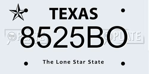 8525BO Texas License Plate
