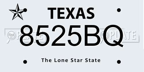 8525BQ Texas License Plate