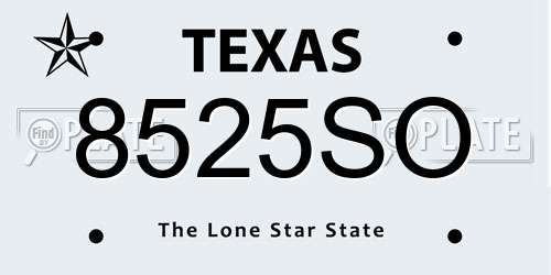 8525SO Texas License Plate