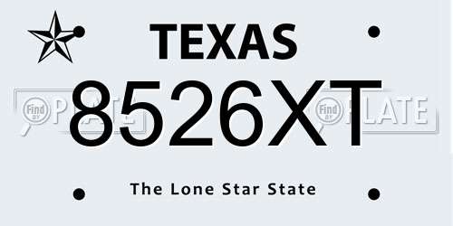 8526XT Texas License Plate