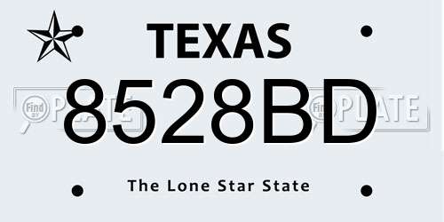 8528BD Texas License Plate