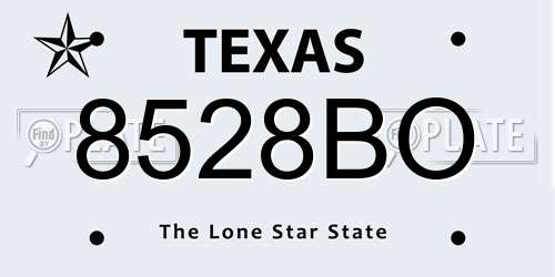 8528BO Texas License Plate