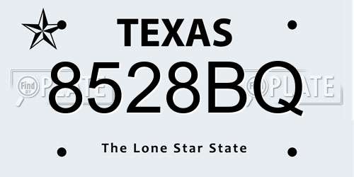 8528BQ Texas License Plate