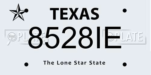 8528IE Texas License Plate