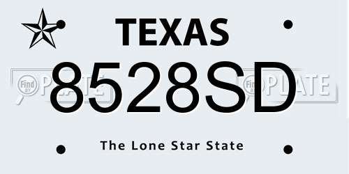8528SD Texas License Plate