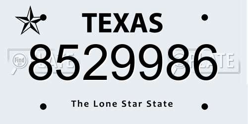8529986 Texas License Plate