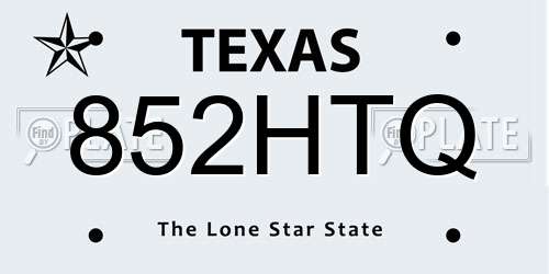 852HTQ Texas License Plate