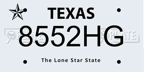 8552HG Texas License Plate