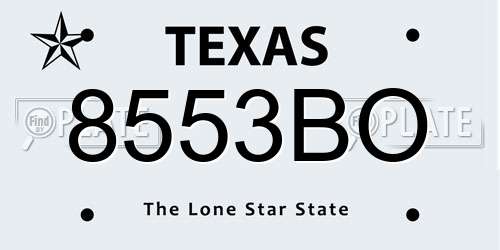 8553BO Texas License Plate