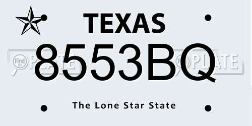 8553BQ Texas License Plate